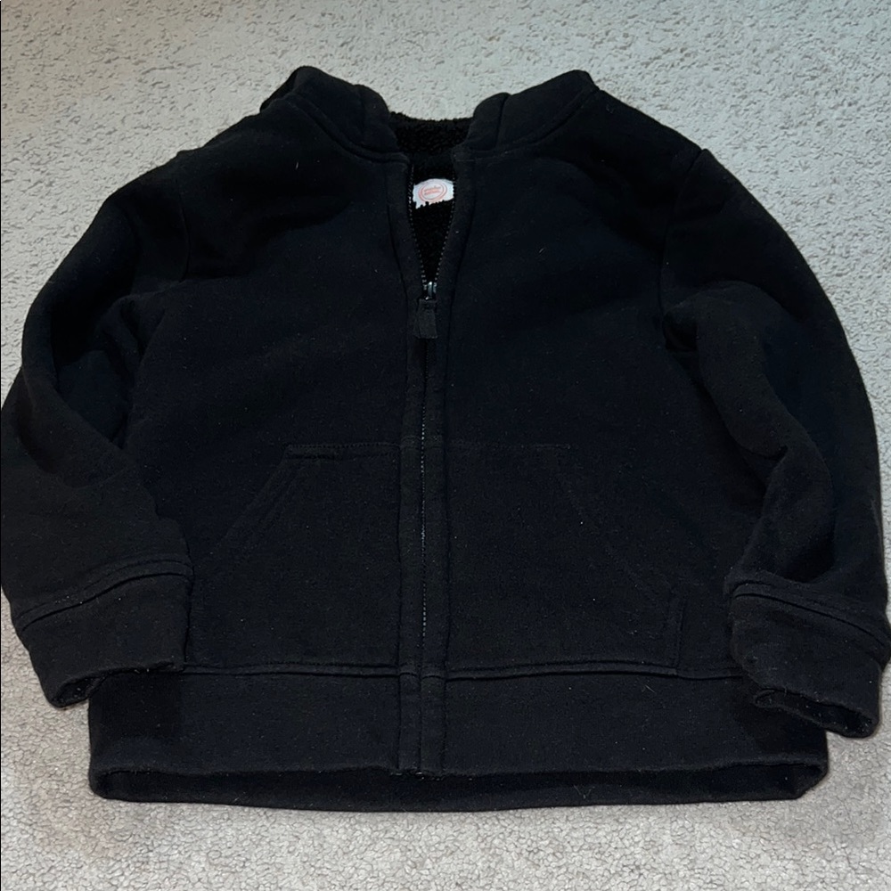 🐧Kids Black Sherpa Lined Fleece Hoodie🐧